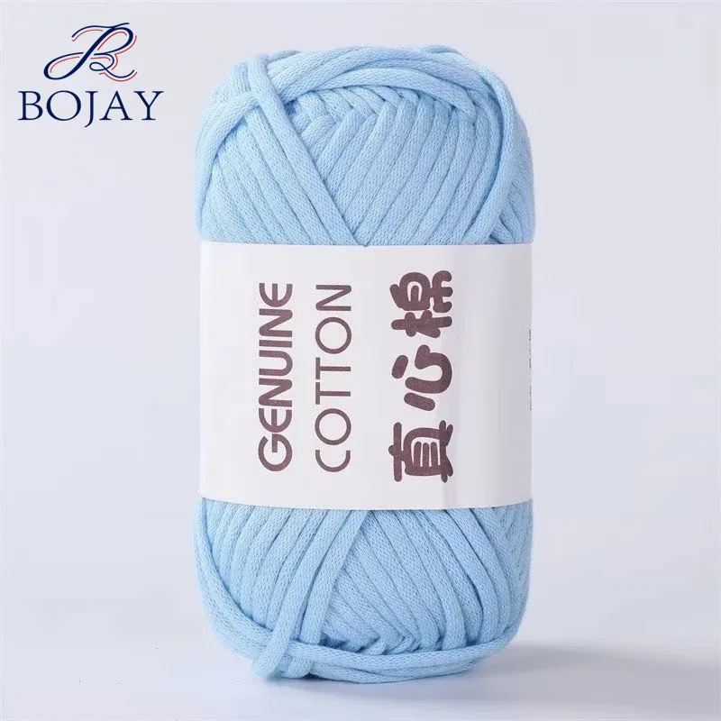 Bojay  50g Ball 68% Cotton 32% Nylon Hand Woven DIY Yarn Hollow Tube Braid Chunky Crochet Yarn