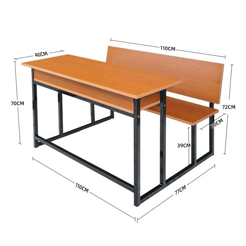 Modern Design Wood Metal Classroom Furniture Wholesale College University Table Chair Set Students Teachers Kids Steel School