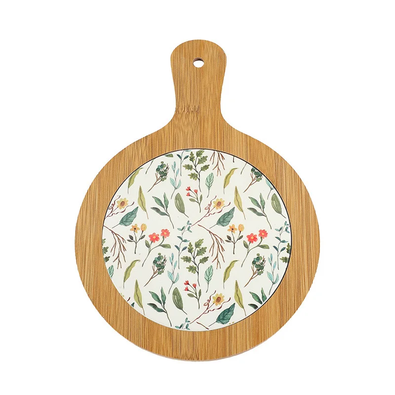 3D golden embossed Heat resistance placemat shopify Custom Kitchen Tableware Ceramic Heat Insulation pad UV print Portugal style