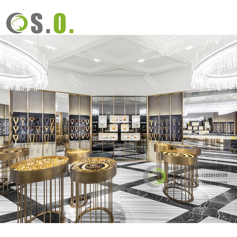 Ювелирные изделия выставлены стенд ювелирный магазин античный дизайн изображения дисплей башня для ювелирных