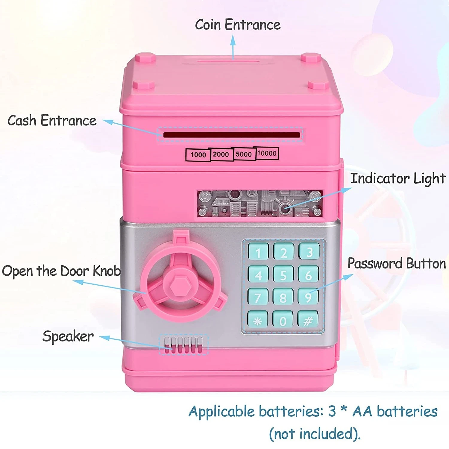 Piggy Bank Electronic Mini ATM For Kids Baby Toy Safe Coin Bank Money Saving Box Password Code Lock Gift For Children Boys Girls