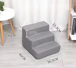Best Pet Supplies Pet Steps and Stairs with Certificate Foam for Dogs and Cats Non-Slip 3 Steps Pet Stairs