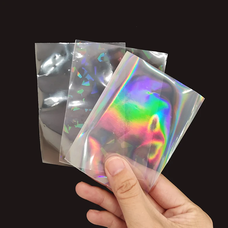 Premium Thickness Double Clear Holographic Card Sleeves Flashing Kpop PC Photocard Sleeves