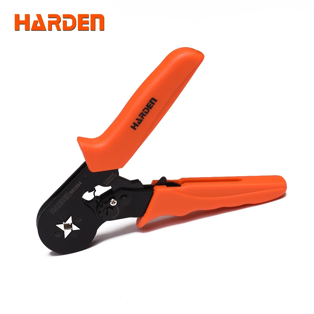 Harden 0.25-6MM Adjusting Ratcheting Square Ferrule Wire Cable Crimper Plier Crimping Crimp Tool AWG23-10 crimping plier
