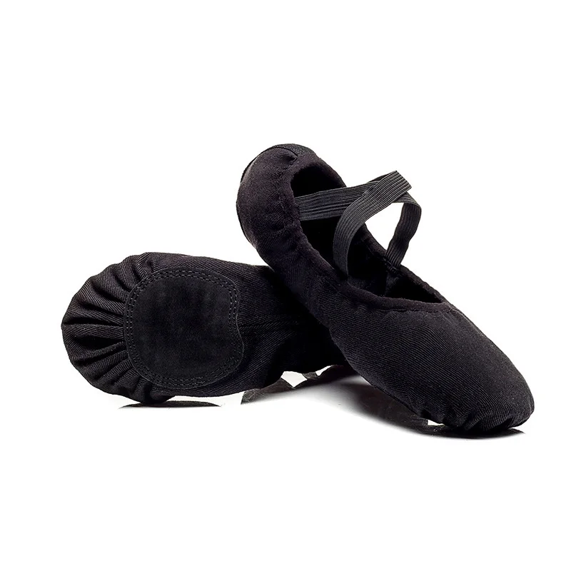 Unisex Double-Layer Canvas Ballet Shoes Custom Soft Flat Kids Comfortable Flats with Cotton Lining Wholesale Ballet Shoes