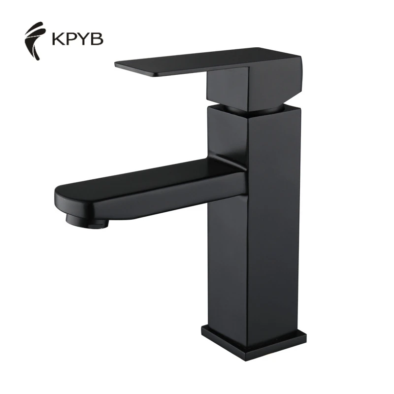 Kaiping 304 stainless steel hot and cold black paint of Europe type style black basin faucet lavatory bathroom faucets
