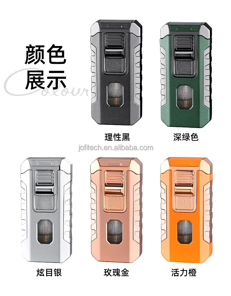 Wholesale Custom logo windproof cigar butane refillable gas torch smoking accessories jet gasoline isqueiro encendedores lighter