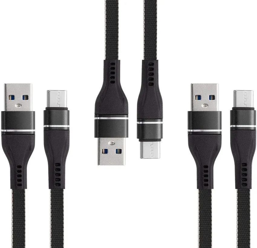 Лидер продаж 2021, плоский usb-кабель в джинсовой оплетке с разъемом 2.4A для телефонов, кабель Type-C для android
