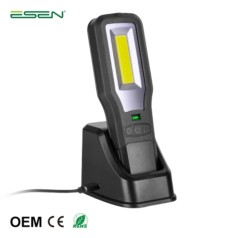 500lm Magnetic Rechargeable Waterproof Handheld type C COB LED Work Light with charging base