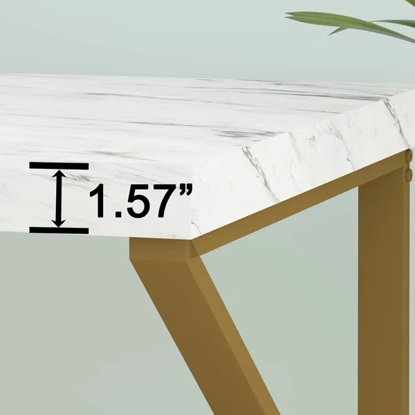 New 1.4-Meter-Long White and Gold Computer Desk Luxury Computer Desk Computer Table Desk for Family Bedrooms and Living Rooms