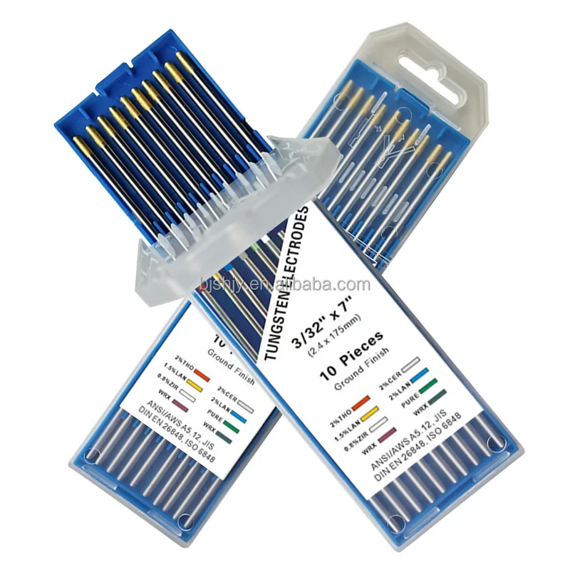 welding tungsten electrode gold 2.4mm 175 1.5% lanthanum  wolfram rods 1/16 for tig