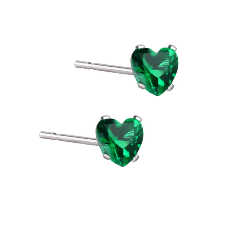 Summer color stud 2023 hot style stud temperament small love zircon stud ear accessories female wholesale