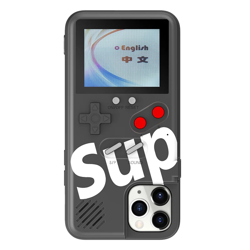 Ear Full color display Game phone cases chargeable smartphone case gameboy phone case for iphone 11 pro
