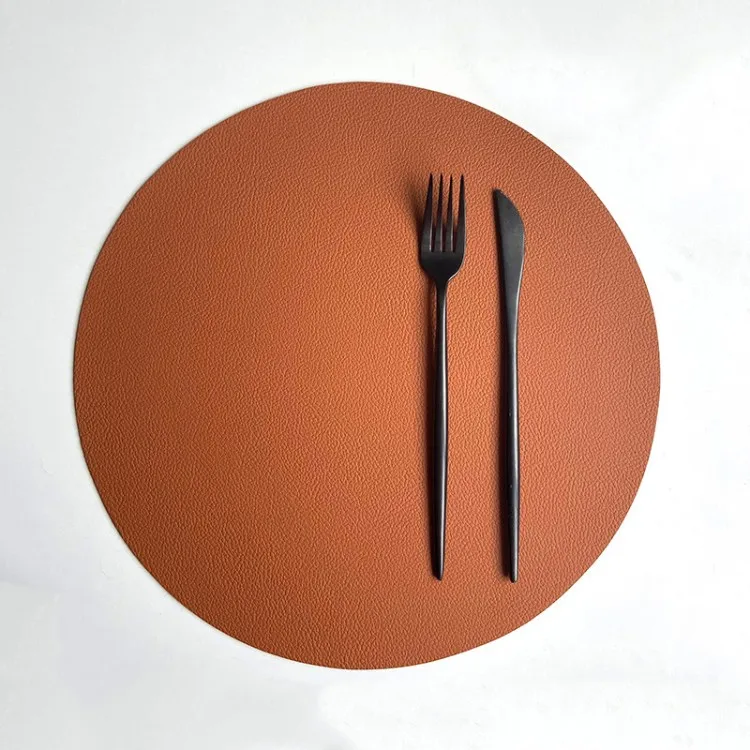High Quality Custom Leather Round Placemats Coaster Microfiber Dish Drying Mat