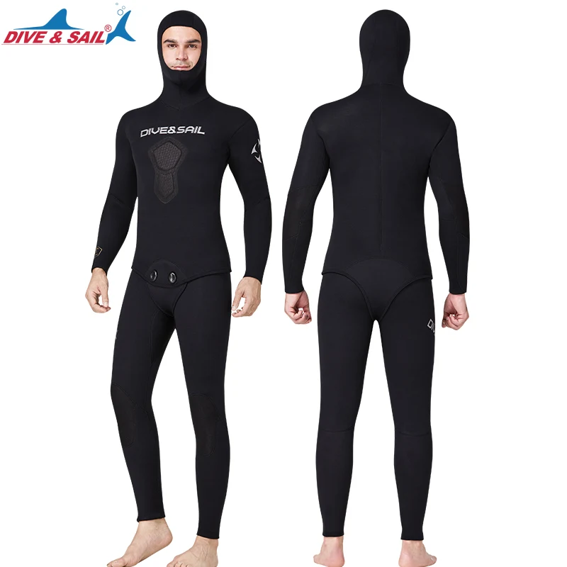 3mm 5mm 7mm Limestone Free Diving Neoprene Wet Suit High Quality Open Cell Neoprene Spearfishing Dive Wetsuit with Hood for Men