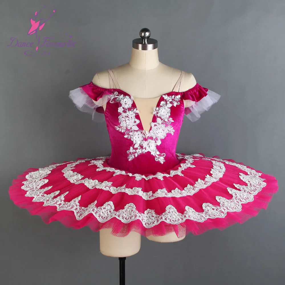 Hot pink ballet pancake tutu for performance women ballerina dance tutu costumes BLL121