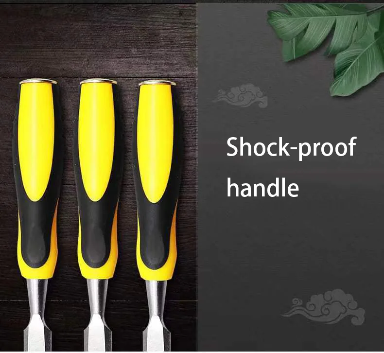 Professional Industrial Grade High-Carbon Steel Hand Chisel Tool 3 Sets with Two-Color Handle for Woodworking Engraving