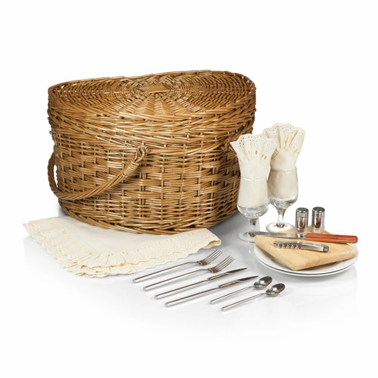 Kingwillow фрукты еда и напитки корзина для хранения плетеную в форме сердца Корзина для пикника, корзина натуральный цвет для 2 человек 45x35x26cm