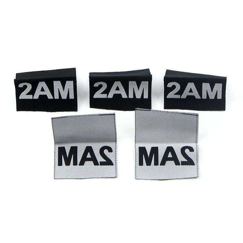 Этикетки для одежды высокой плотности пустые внутри с золотой нитью тканые этикетки на заказ хлопковые большие джинсов задних карманов