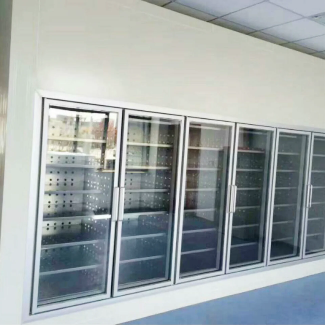 supermarket glass door walk in cold room /display freezer room