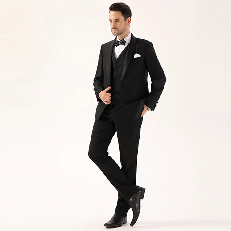 
2020 custom slim fit prom jacket black groom men wedding suit tuxedo 