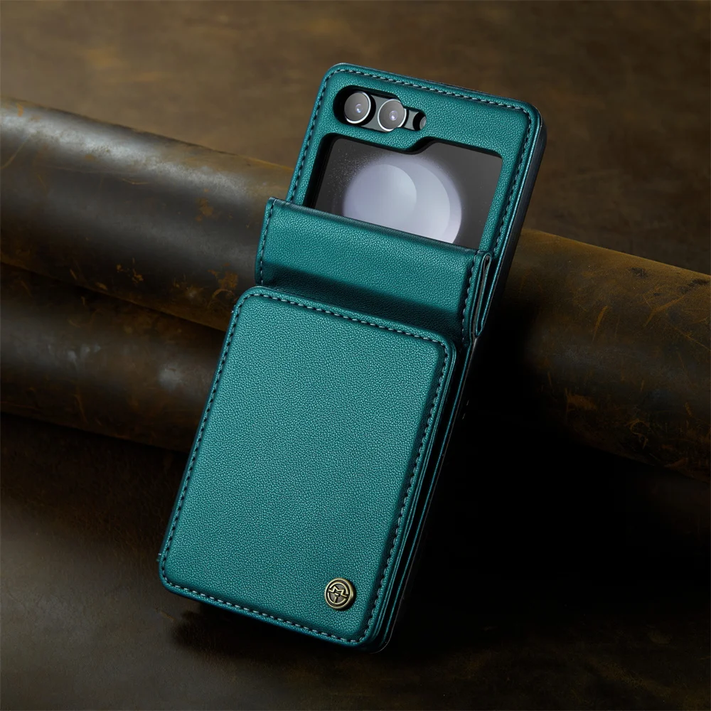 OEM CaseMe Luxury PU Leather Wallet Phone Case with RFID Blocking for Samsung Galaxy Z Flip 5 Phone Case