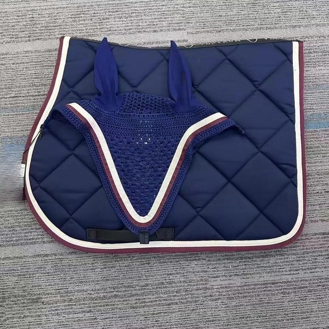 Factory Price Horse Saddle Pads Sets And Mask Set Knitted Fly Mask Horse Veil