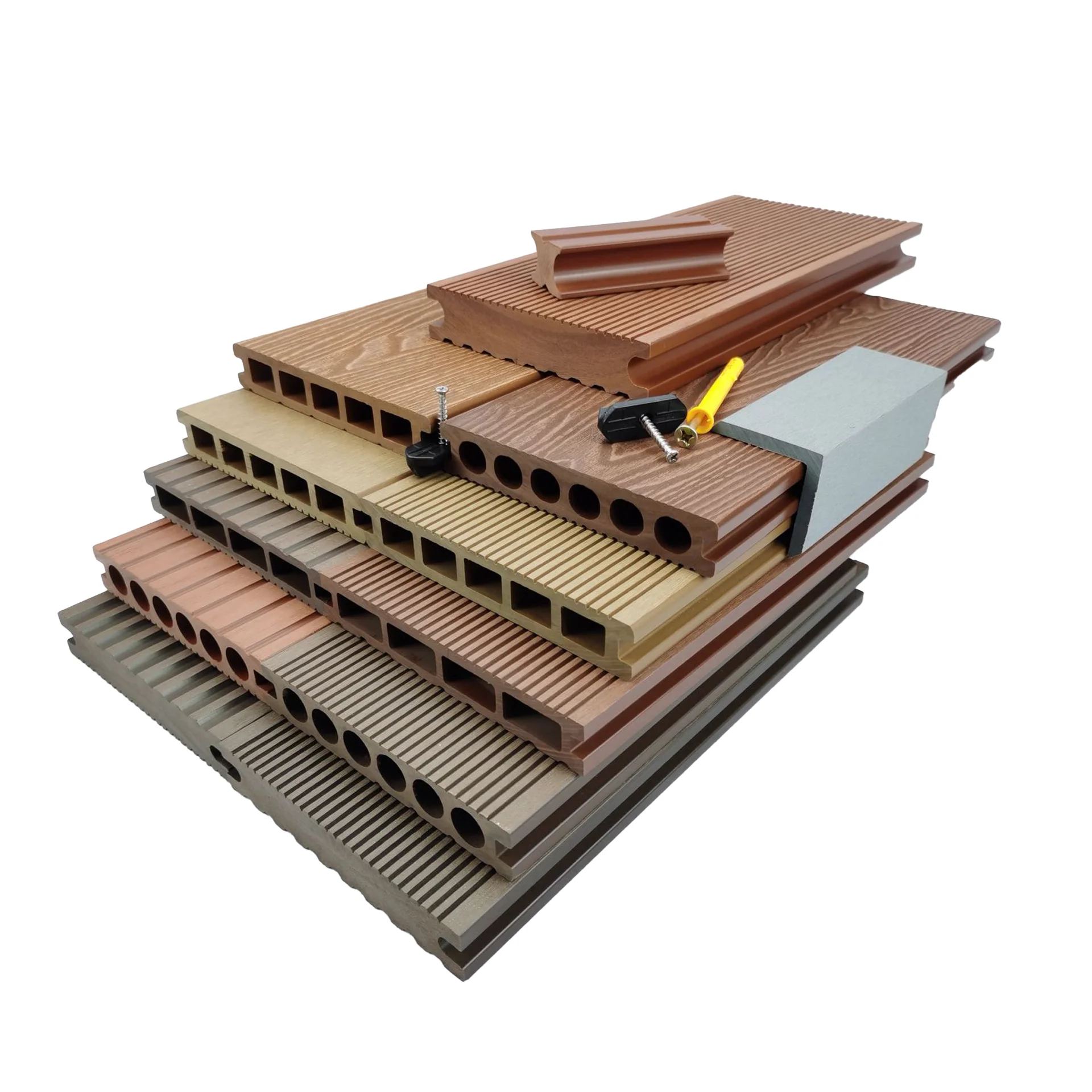 Necowood Anti UV wpc decking board composite tile flooring for exterior