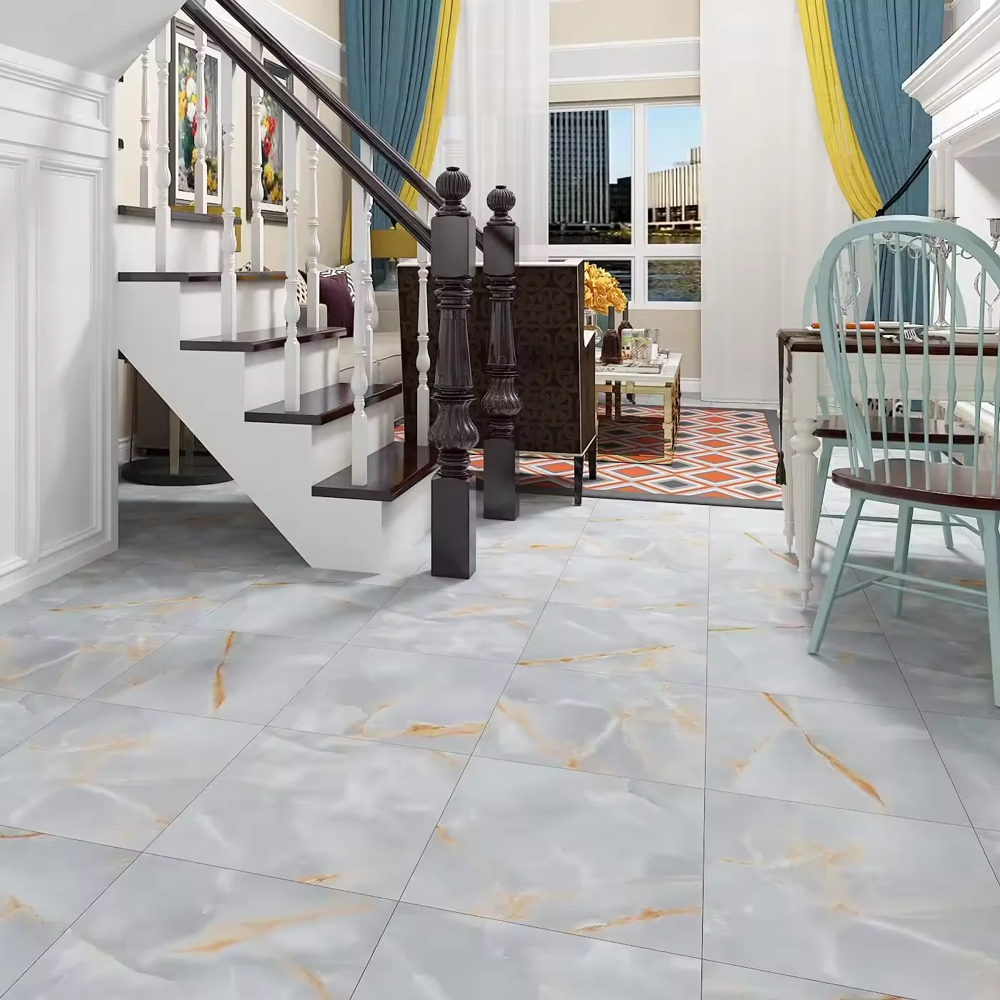 Luxury SPC Stone Plastic Composite PVC Wood Floor Tiles Peel and Stick Click Installation Hollow Deck WPC Co-Extrusion