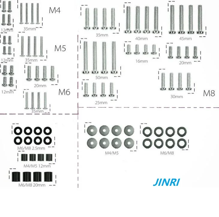
TV rack screw package universal screw M4 M5 M6 M8 TV installation screw gasket rubber ring 