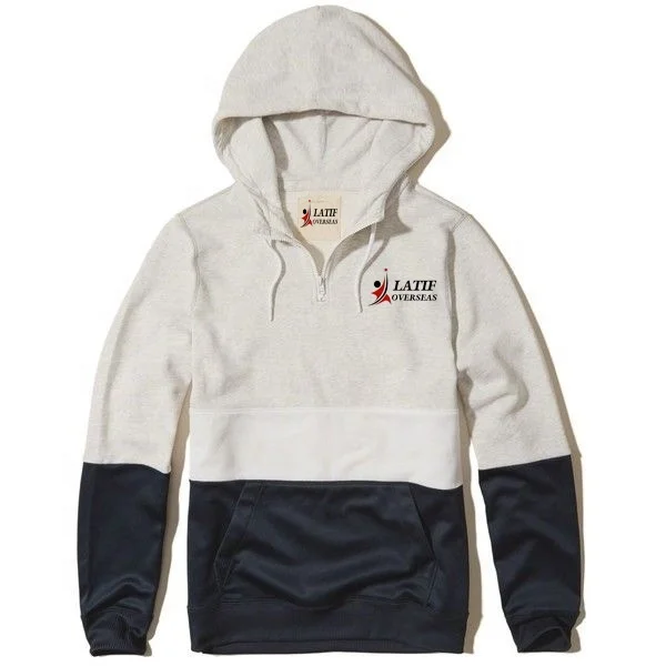 Winter/Autumn hot sale quarter zip fashion style custom printing sports high quality fleece Hoodie