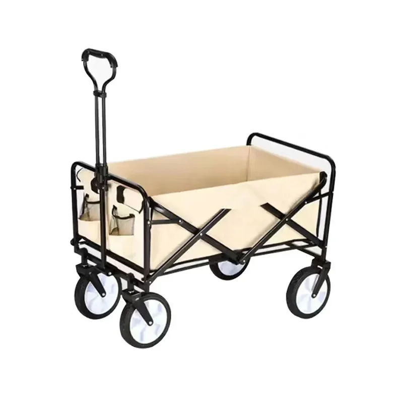 Outdoor Camping Trolley Camping Folding Beach Wagon Big Wheels Garden Cart for Camping Picnic