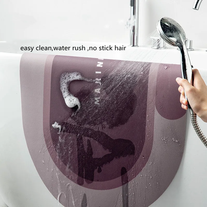Rubber Anti-slip Soft Diatomite Bathroom pad quick dry bathroom rug Mat Water Absorbent bath mat