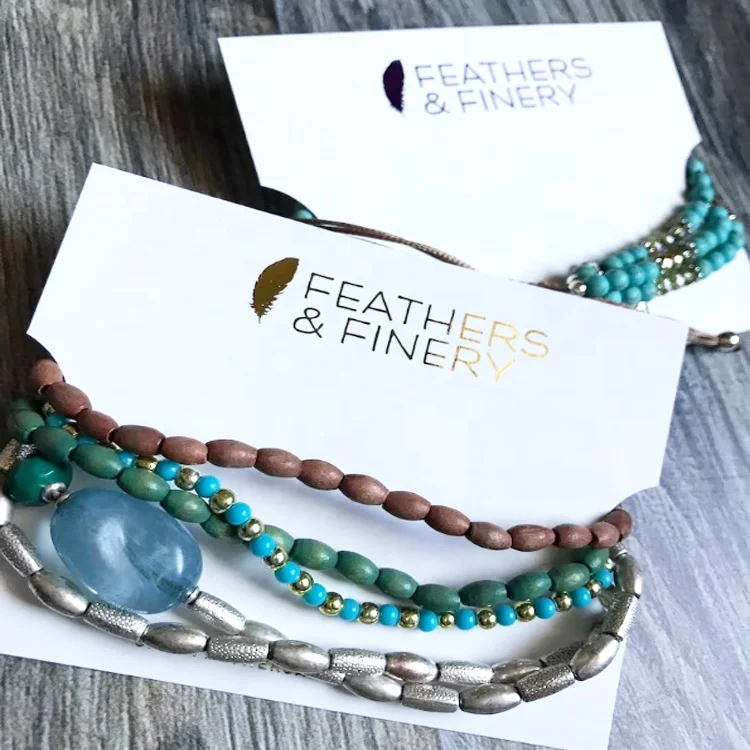 Hot Sale UK Logo printed custom black rectangle earring studs cardboard paper displaying paper cards small item jewelry packing