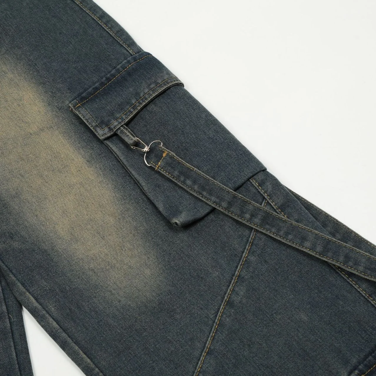 Explosive Models Millennial Style Retro Jeans High Street Style Baggy Optional Two-Tone Unisex Jeans