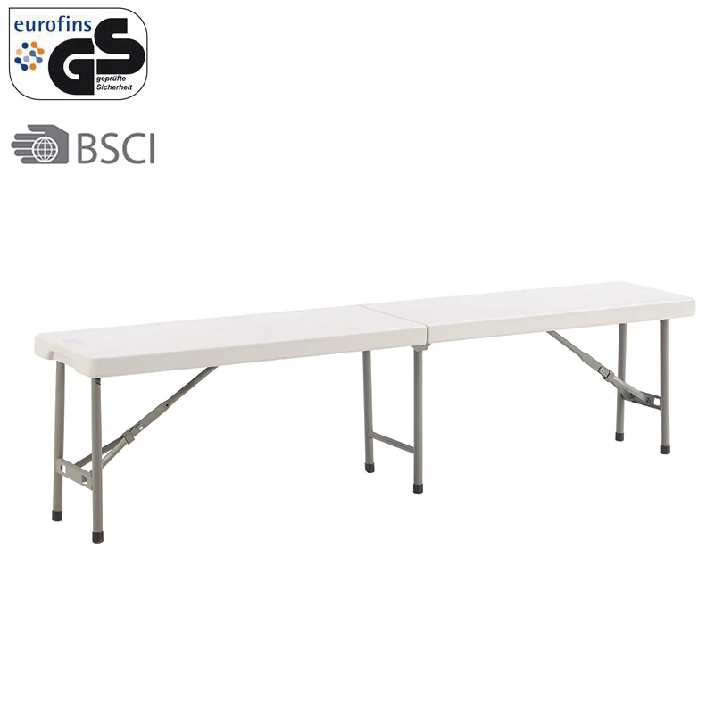 6ft 183cm outdoor White HDPE Plastic Folding in Half Bench/heavy duty Portable Folding Bench wholesale