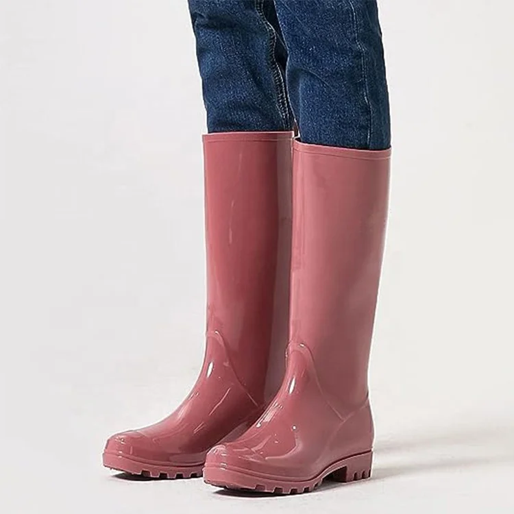 Ladies Stylish Rain Boots Outdoor Shoes Anti-Slipping Garden Shoes Tall Rain Boots Women Shoes Waterproof Knee Boot For Women
