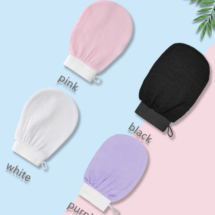 Single Layer Exfoliator Mitt Gloves Black Bath Shower Dead Skin Removal Gloves Exfoliating Bath Gloves Scrubbing