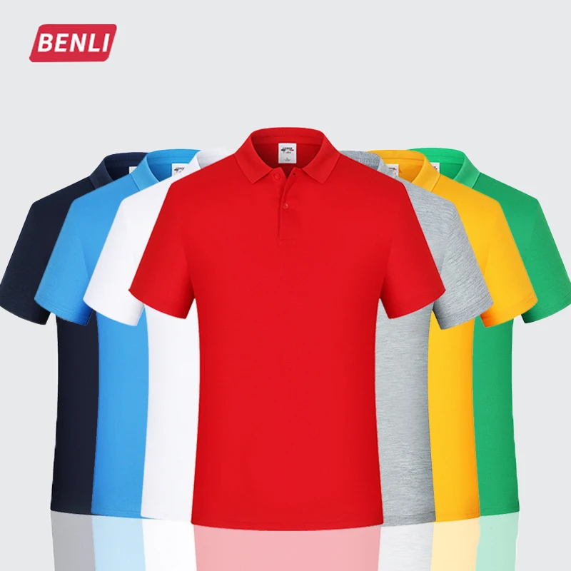 Custom 100% cotton short sleeve polo t-shirt men OEM logo plain golf polo t-shirt