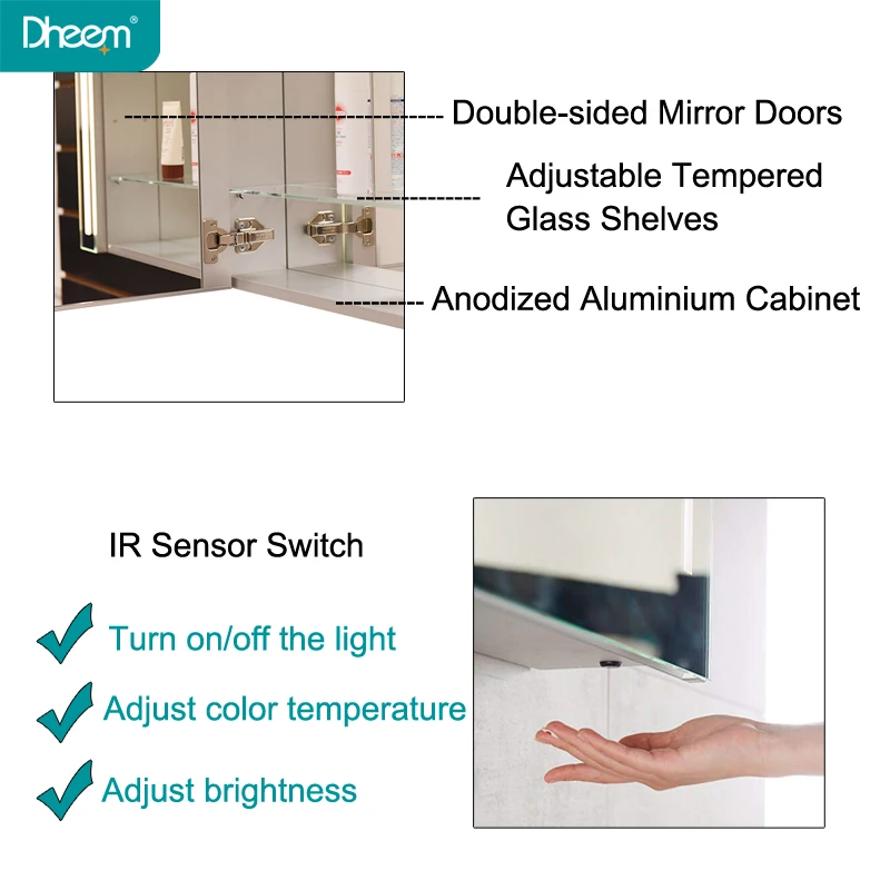
Dheem LED Bathroom Vanity Mirror Cabinet 