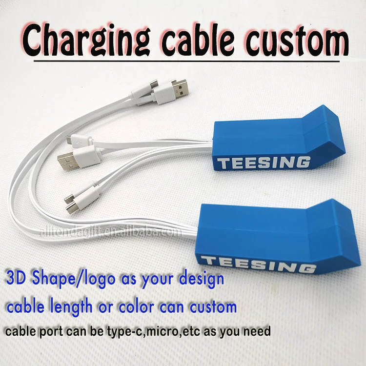 Custom useful promotional gifts logo shape design 3 in 1 charging cable for company enterprise government agency souvenir gifts