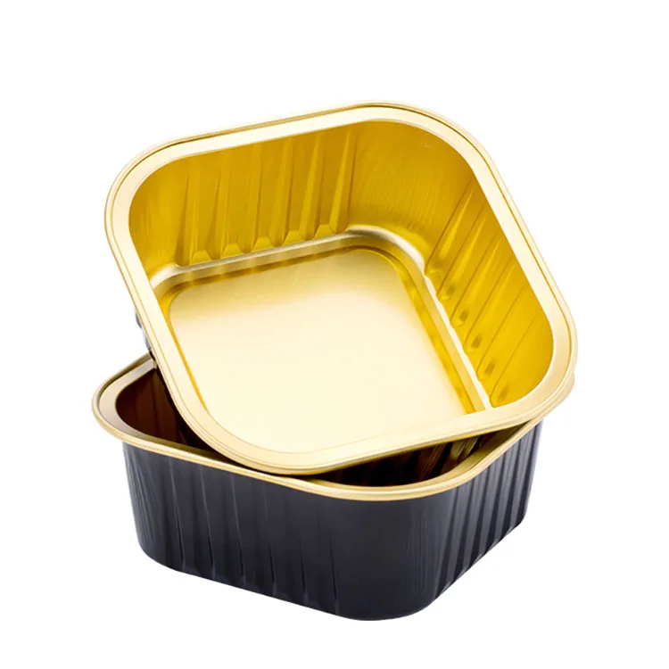 Multifunctional Mini 180ml Colorful Disposable Sauce box Square Utility Ramekin Cup Aluminum Foil Cups for Food