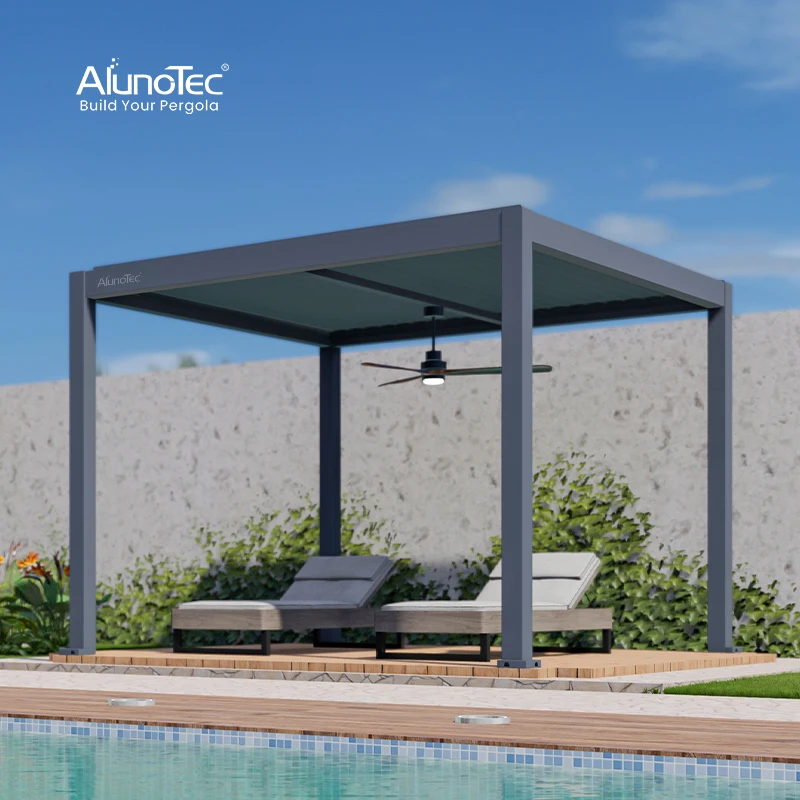 3x3 3x4 4x4 6x4m Factory Wholesale Modern Outdoor Bioclimatic Garden Aluminium Louvered Pergola