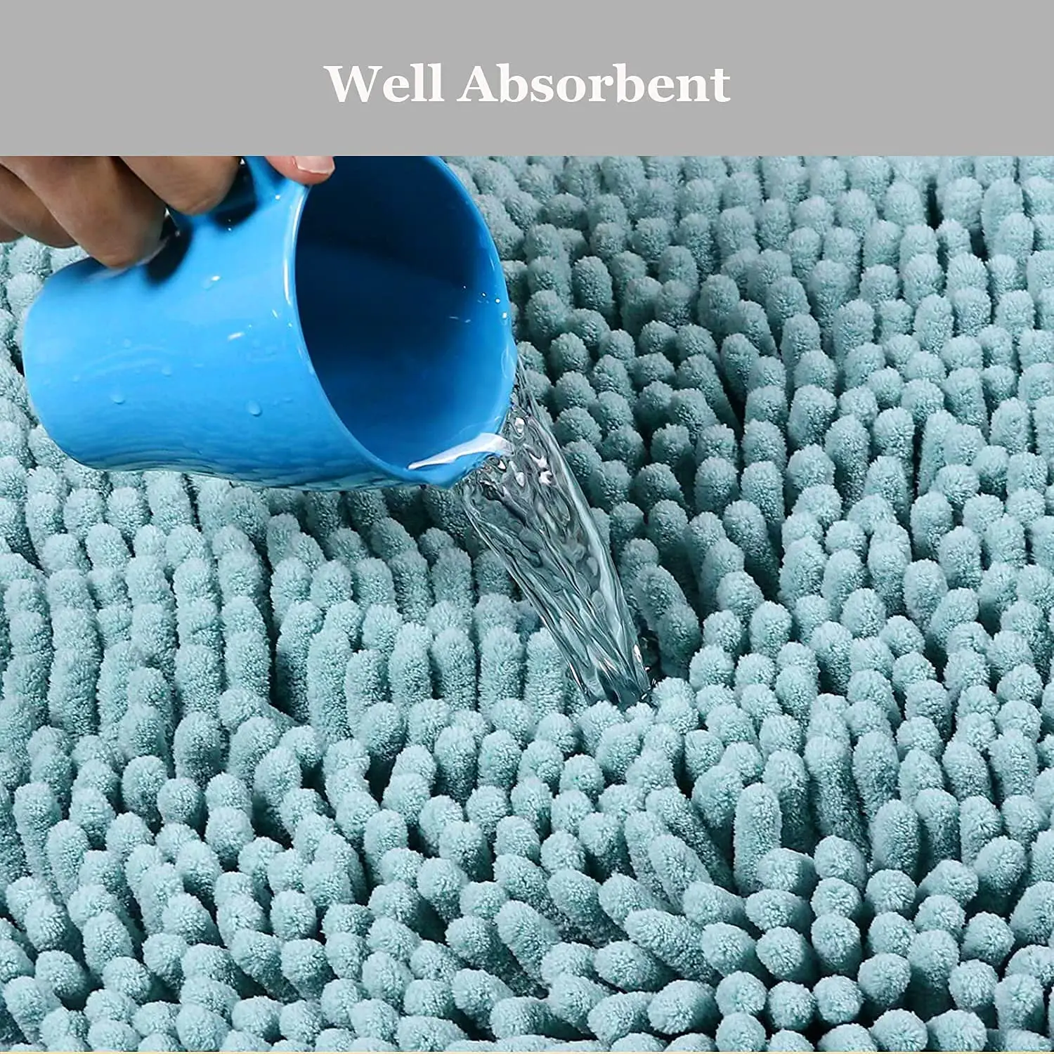 Non-Slip Bath Mat Super Soft Bath Rug for Bathrooms Microfiber Chenille Plush Rugs for Powder Room Indoor Entryway Multiuses