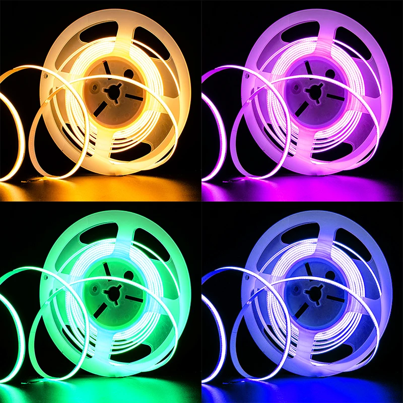 High Density LED Ribbon Light 3000K 4000K 6000K DC 12V 24V 480 Leds 8mm 10W 12W Flexible COB LED Strip