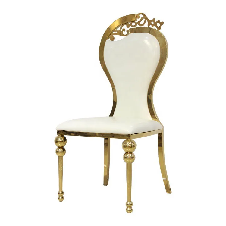 Gold Metal Dining High Back Wholesale Party Chairs Wedding Banquet Chairs Event Wedding