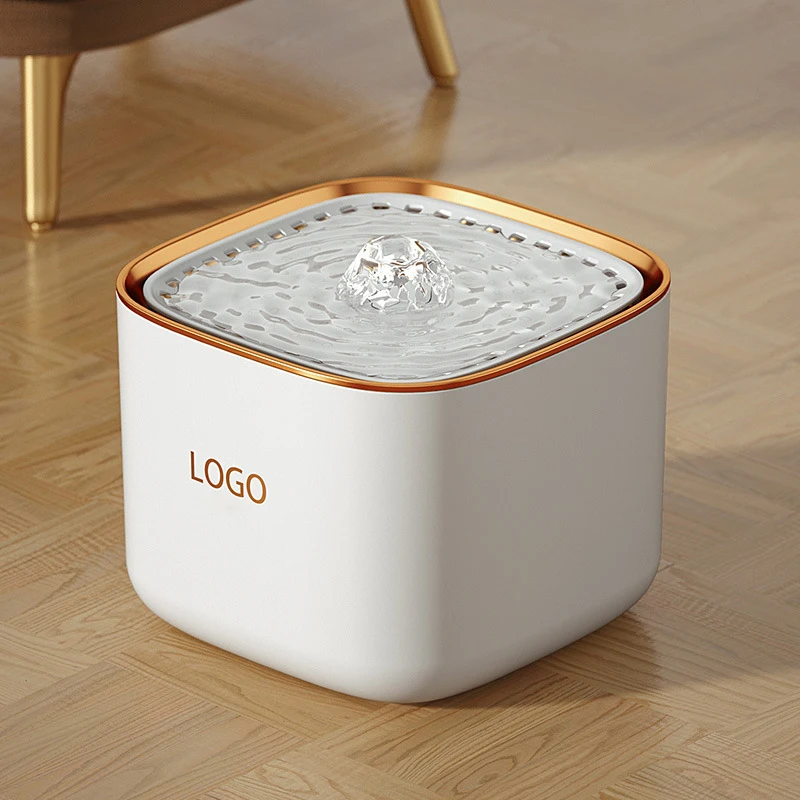 Auto Custom Logo Pet Cater Feeding Water Dispenser Filter Chargeable Cat Water Fountain Drinking Mute Intelligent Cat Feeder