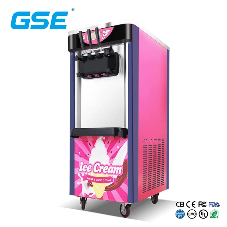 BJ208C For Sale  Custom New Commercial Three Flavors Ice Cream Machine Soft Ice Cream Machine