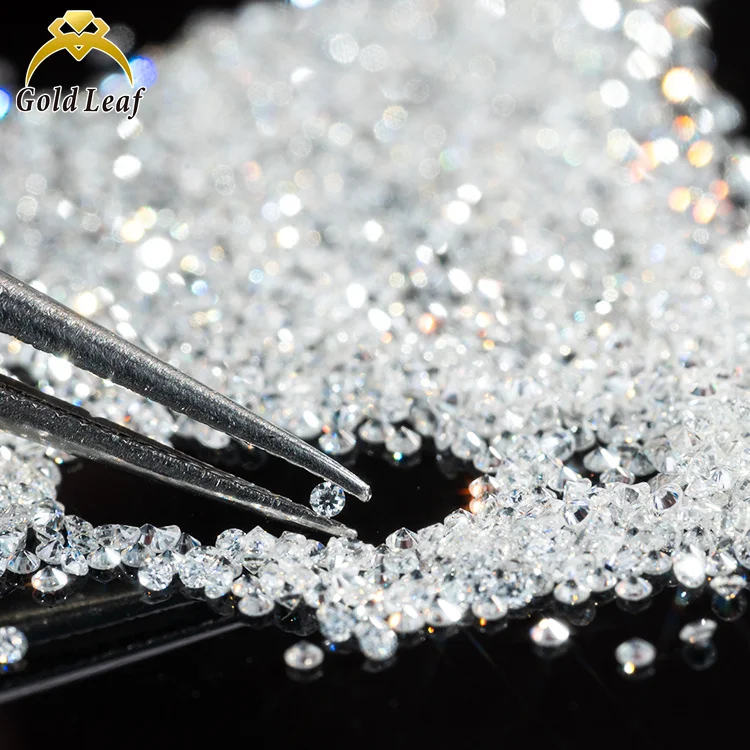 Оптовая продажа CVD HPHT алмазная круглая огранка мелкий алмаз размер 0 7-1 3 мм Деф VVS-VS россыпь Выращенный в лаборатории