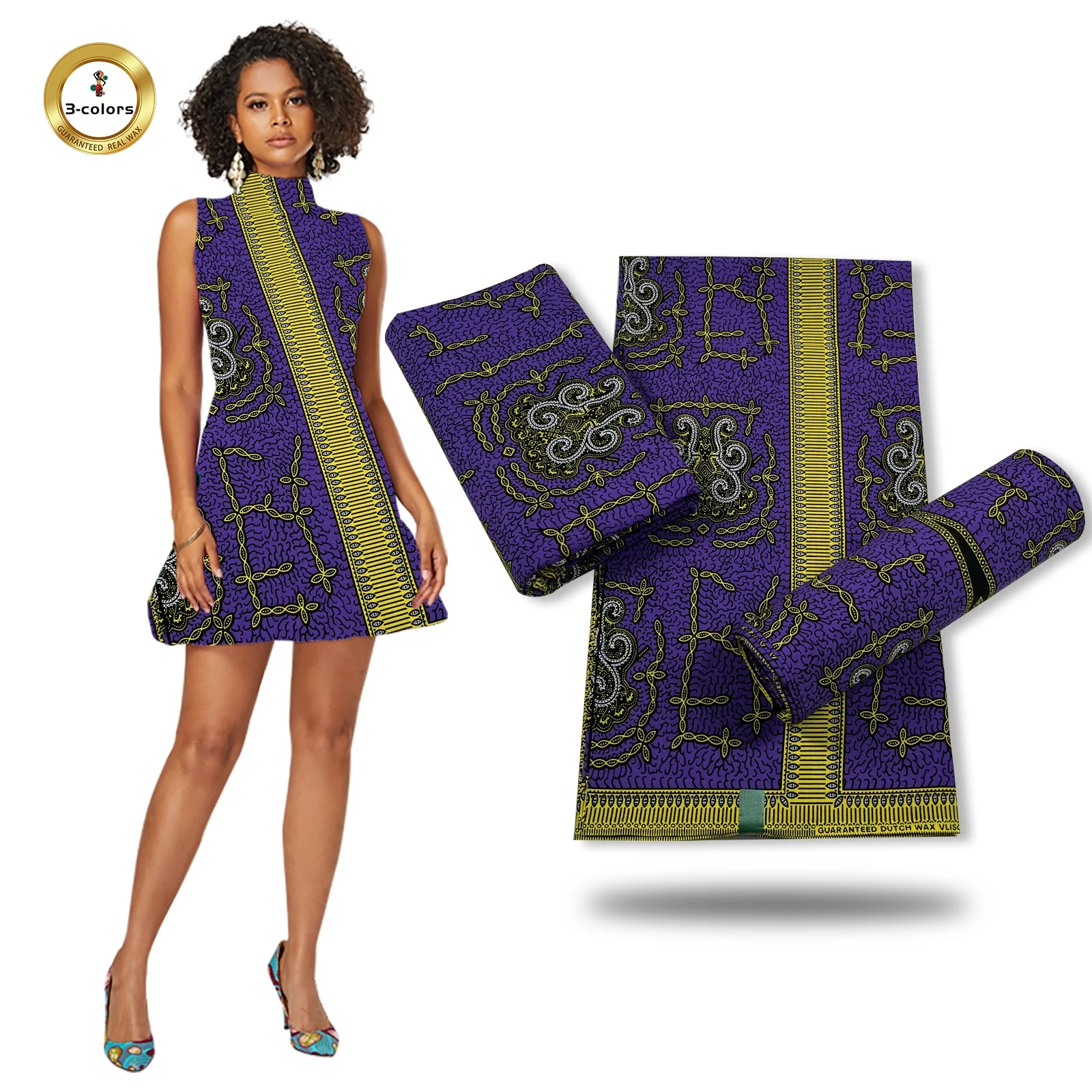 factory Custom Hot Selling  Wax Jersey Cotton Printed Fabric For Dress